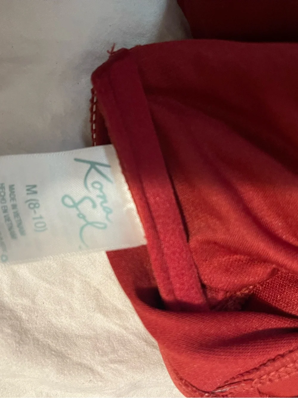 Kona Sol Deep Red One-Piece Swimsuit with V-Back